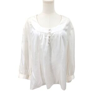 Barrie Pace Ivory 100% Silk Blouse Side Zip Size 18 NWT Quiet Luxury